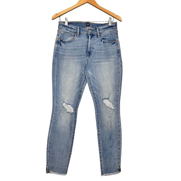 Gap True Skinny Jeans - Distressed Mid Rise, Size 6/28, Women's Denim - Picture 1 of 7